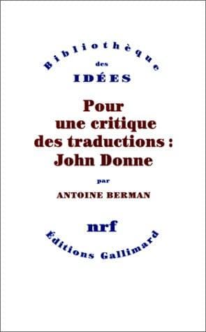 Tapa de Pour une critique des traductions