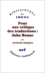 Tapa de Pour une critique des traductions