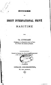Tapa de Etudes de droit international privé maritime