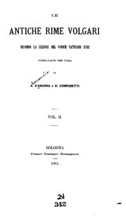 Tapa de Le antiche rime volgari