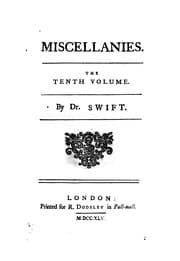 Tapa de Miscellanies. The tenth volume. By Dr. Swift
