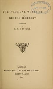 Tapa de Poetical works of George Herbert