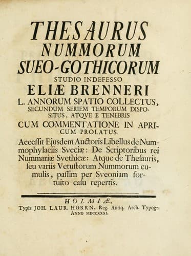 Tapa de Thesaurus nummorum sueo-gothicorum