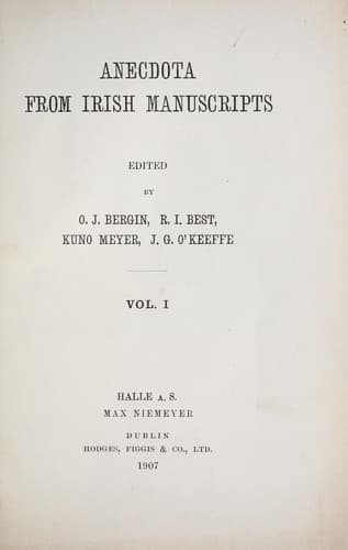 Tapa de Anecdota from Irish manuscripts