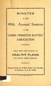 Tapa de Minutes of the ... annual session of the Union Primitive Baptist Association