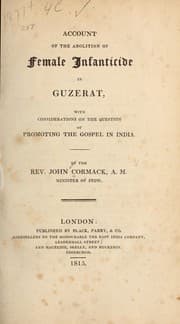 Tapa de Account of the abolition of female infanticide in Guzerat