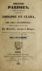 Tapa de Adolphe et Clara, ou, Les deux prisonniers