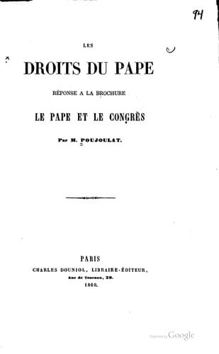 Tapa de Les droits du Pape
