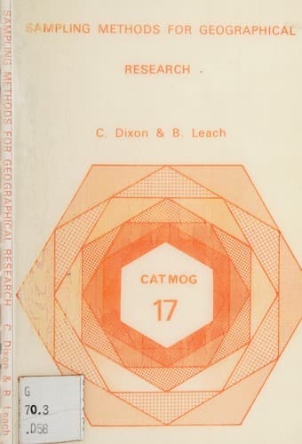 Tapa de Sampling methods for geographical research