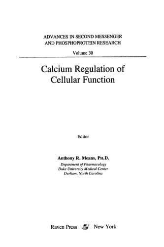 Tapa de Calcium regulation of cellular function
