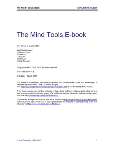 Tapa de Mind tools