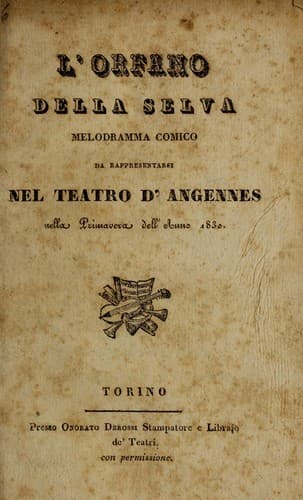 Tapa de L'orfano della selva