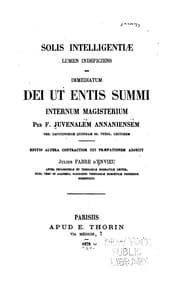 Tapa de Solis intelligentiae lumen indeficiens seu immediatum Dei ut entis summi internum magisterium