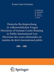 Tapa de Deutsche Rechtsprechung in völkerrechtlichen Fragen / Decisions of German Courts Relating to Public International Law / Décisions des cours allemandes ... 2 / 9))