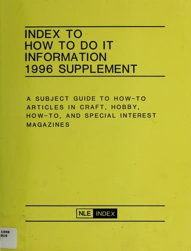 Tapa de Index to How to Do It Information