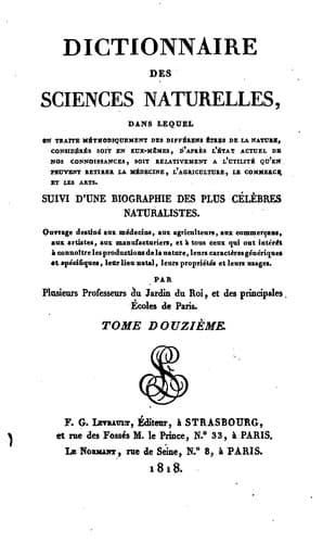 Tapa de Dictionnaire des sciences naturelles