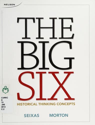 Tapa de The big six historical thinking concepts