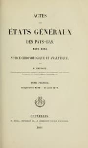 Tapa de Actes des Etats généraux des Pays-Bas, 1576-1585