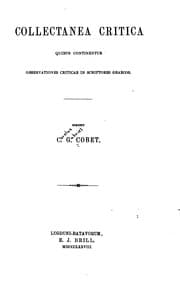 Tapa de Collectanea critica quibus continentur observationes criticae in scriptores Graecos