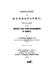 Tapa de Observations on hydropathy; with an account of the principal cold water establishments of Germany