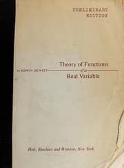 Tapa de Theory of functions of a real variable