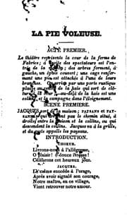 Tapa de La pie voleuse: opera en trois actes