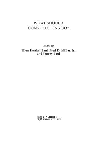 Tapa de What should constitutions do?