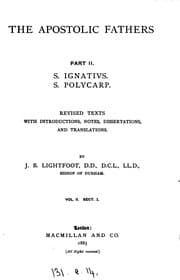 Tapa de The apostolic fathers: a revised text with intr., notes, and tr., by J.B ..