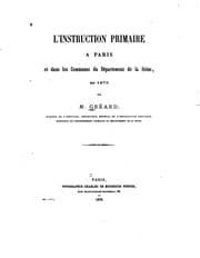 Tapa de L'instruction primaire à Paris et dans les communes du département de la Seine, en 1875