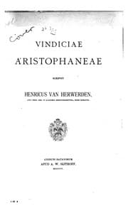 Tapa de Vindiciae Aristophaneae