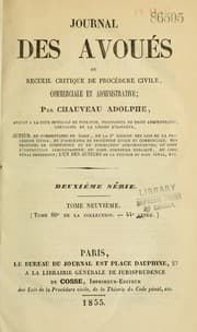 Tapa de Journal des avoués