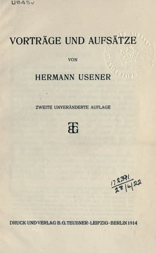 Tapa de Vorträge und Aufsätze