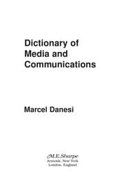 Tapa de Dictionary of media and communications