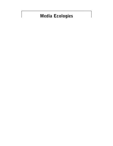 Tapa de Media ecologies