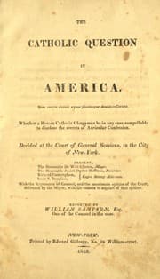 Tapa de The Catholic question in America