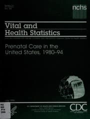 Tapa de Prenatal Care in the United States, 1980-94 (Vital and Health Statistics. Series 21, Data on Natality, Marriage, and Divorce, No. 54)