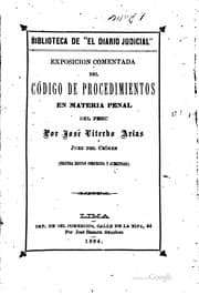 Tapa de Exposición comentada del Código de procedimientos en materia penal del Perú