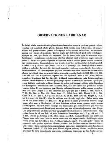 Tapa de Observationes Babrianae