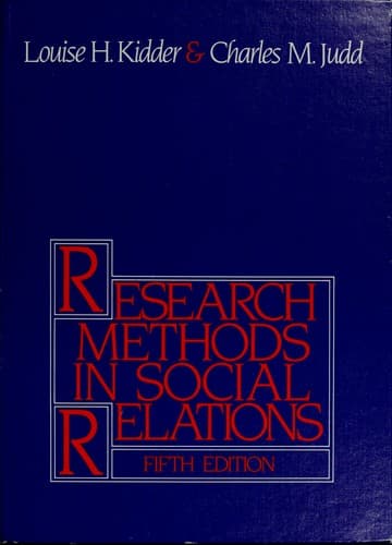Tapa de Research methods in social relations