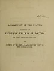 Tapa de Description of the plates representing the itinerant traders of London in their ordinary costume