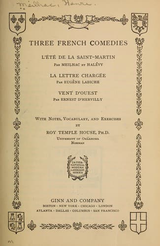 Tapa de Three French comedies