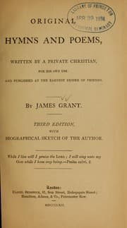 Tapa de Original hymns and poems, written by a private Christian for his own use ...