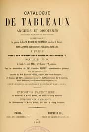 Tapa de Catalogue de tableaux anciens et modernes des écoles flamande et hollandaise, composant la galerie de feu M. Weber de Truenfels, amateur à Anvers ...