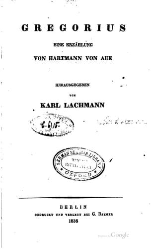 Tapa de Gregorius: Eine Erzählung