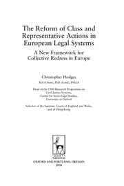 Tapa de The reform of class and representative actions in European legal systems