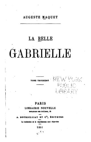 Tapa de La belle Gabrielle
