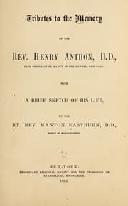 Tapa de Tributes to the memory of the Rev. Henry Anthon