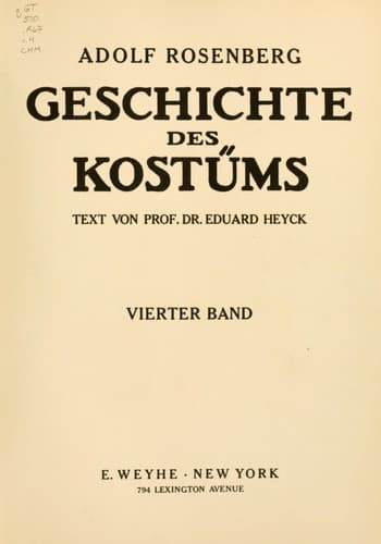 Tapa de Geschichte des Kostüms