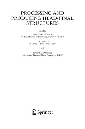 Tapa de Processing and producing head-final structures