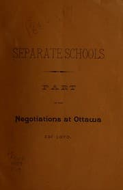 Tapa de Separate schools; part of the negotiations at Ottawa in 1870
